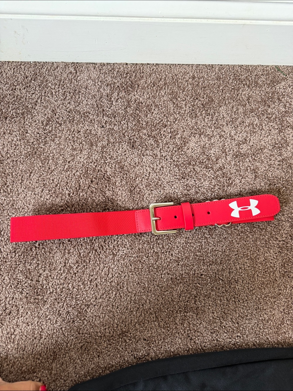 Under Armour Red Athletic baseball Belt with White Logo